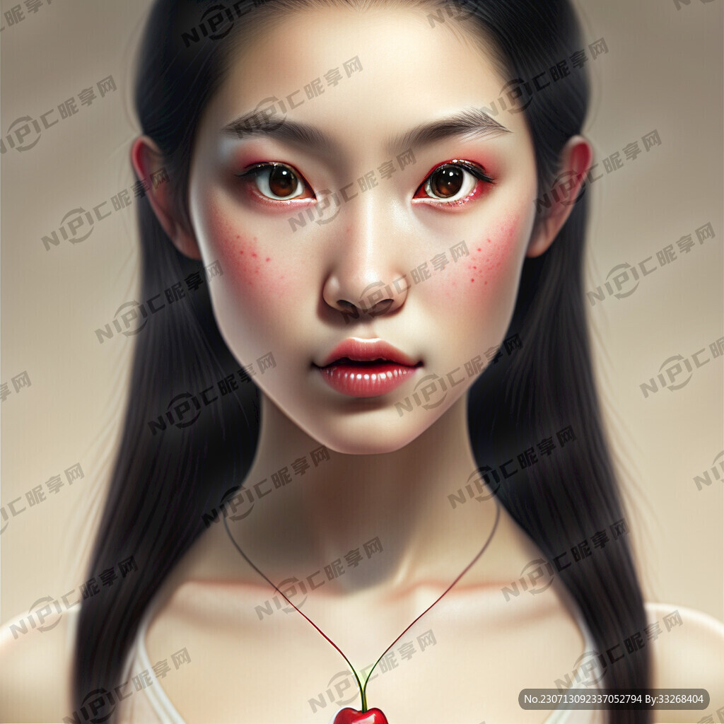 美女 双眼皮大眼睛 樱桃嘴