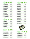 寿司价目表