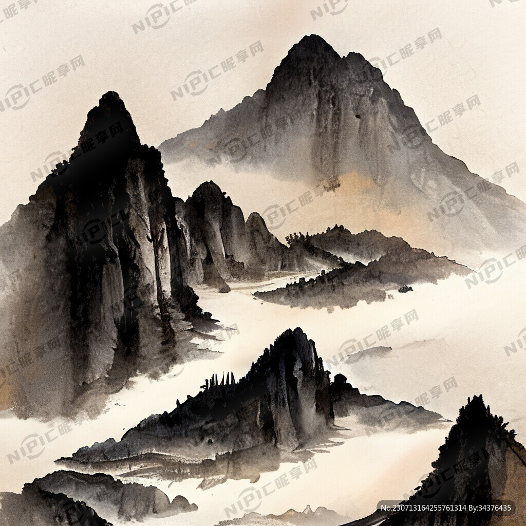 古风山水 画风明亮