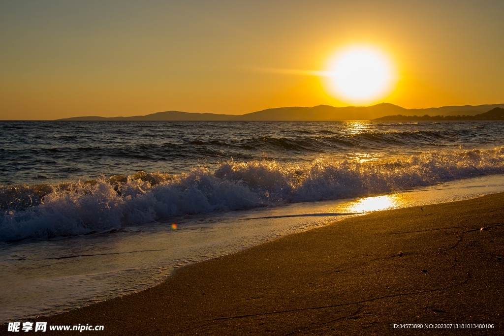 海滩夕阳