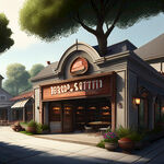 桐林小镇烧烤大院，需要设计大门，要有园林式的风格。