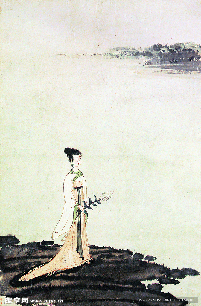 傅抱石 湘君图