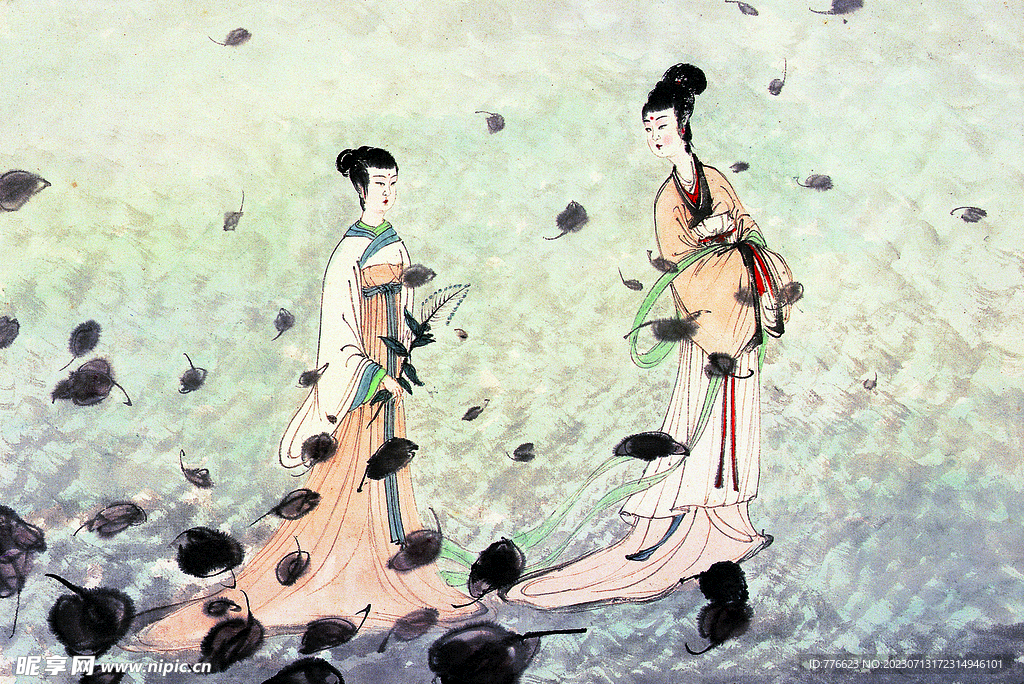 傅抱石 二湘图