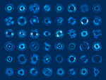 蓝色科技抽象几何矢量元素