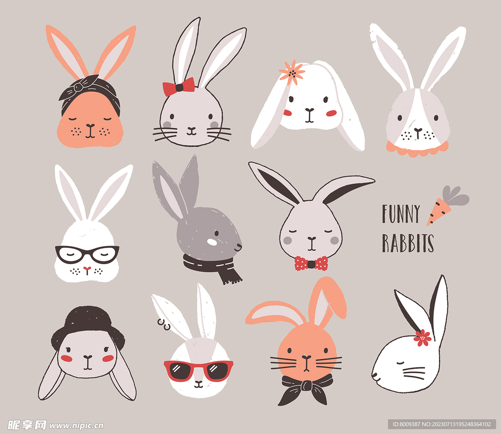 小兔子（原创卡通形象）|插画|新锐潮流插画|二五官 - 原创作品 - 站酷 (ZCOOL)