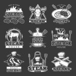 鲜牛肉牛排烧烤矢量LOGO元素