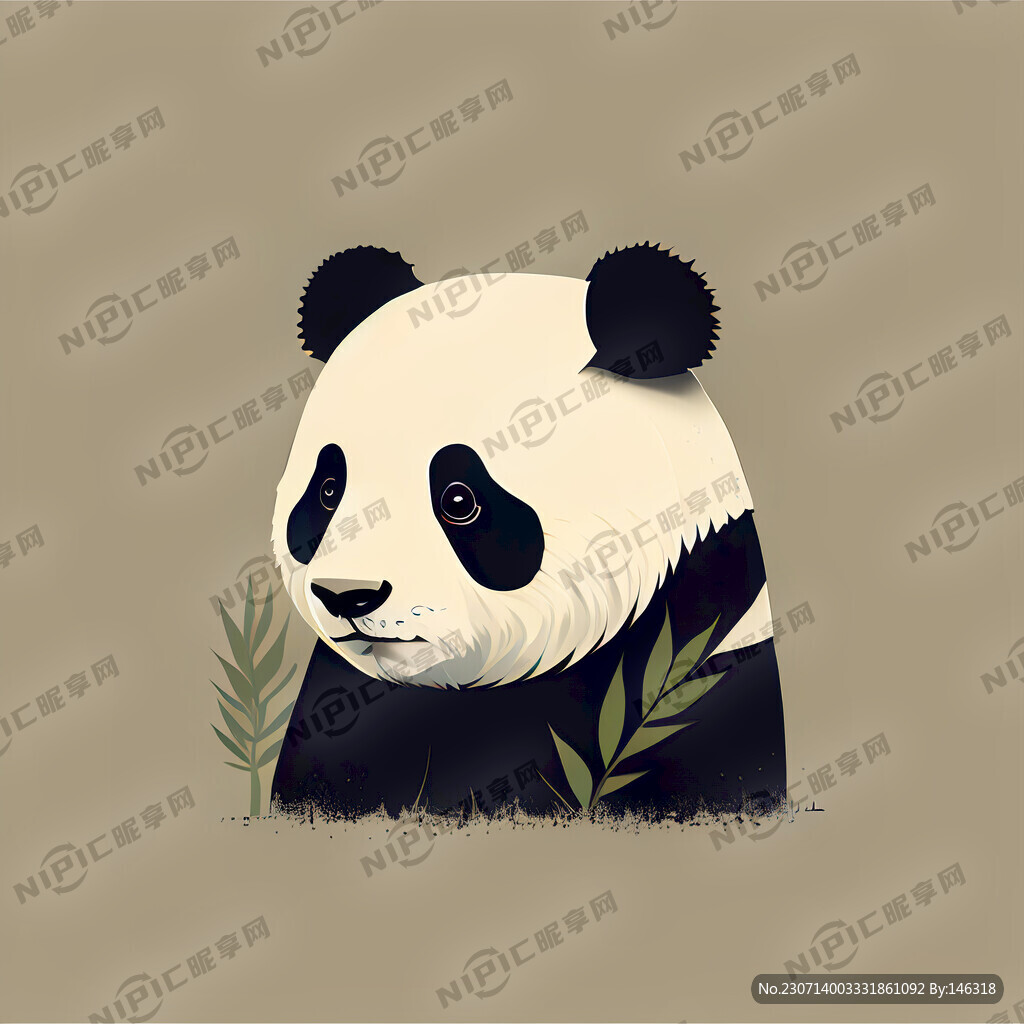 简约熊猫图形