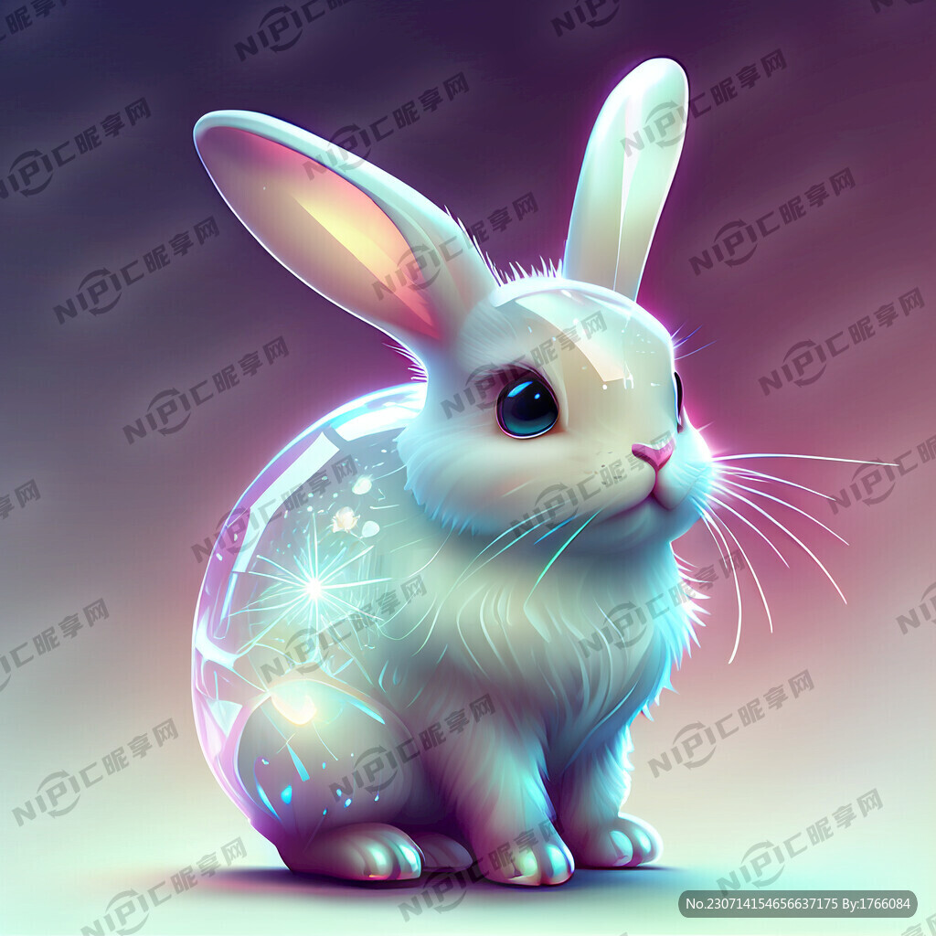 兔子晶莹通透可爱活泼