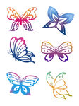 各种角度彩色美丽蝴蝶装饰矢量图
