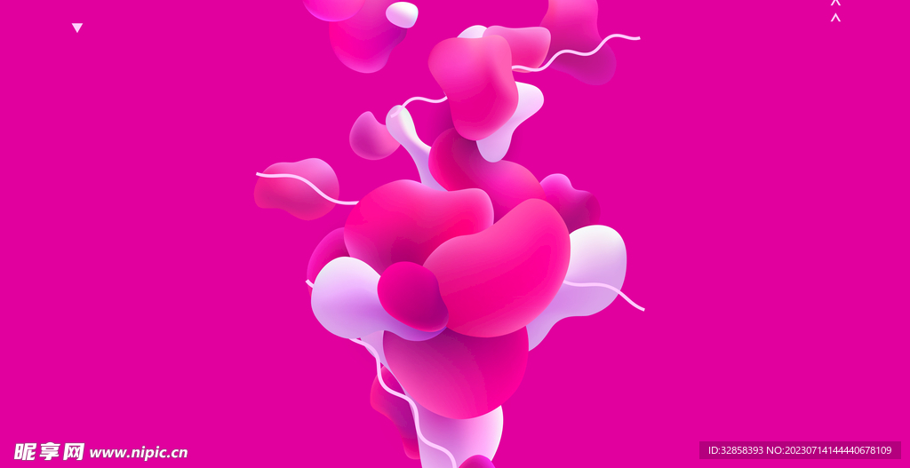 粉红色球形3D立体流体渐变