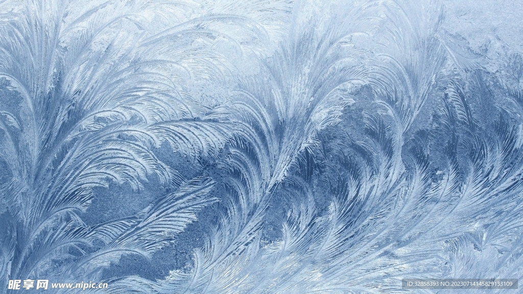 蓝色冰花抽象纹理背景