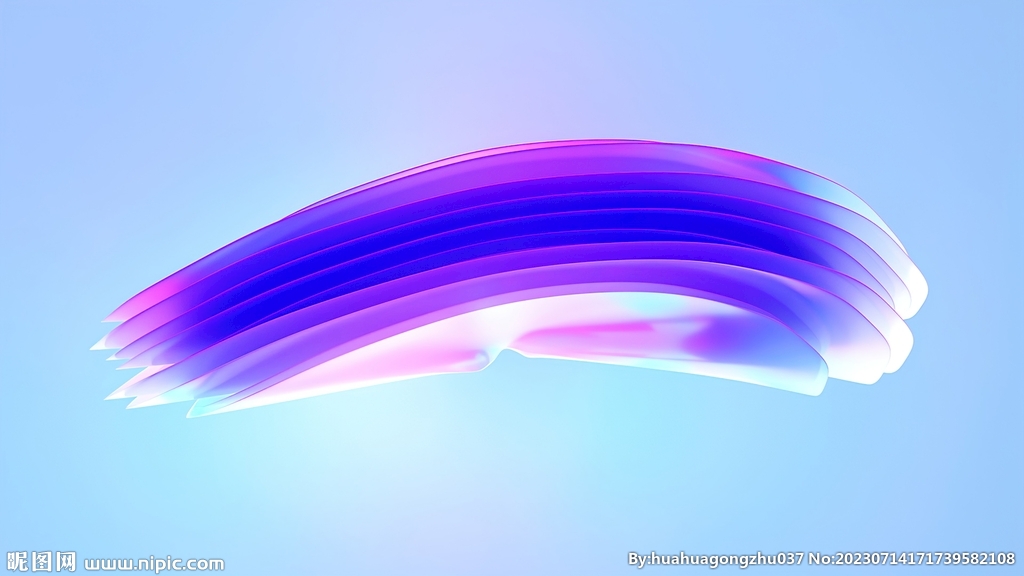 紫色半透明3d玻璃质感流体渐变