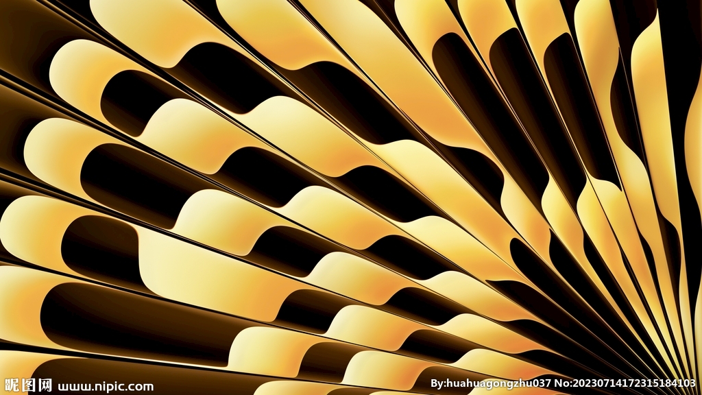 黄色3d不规则几何抽象科技纹理