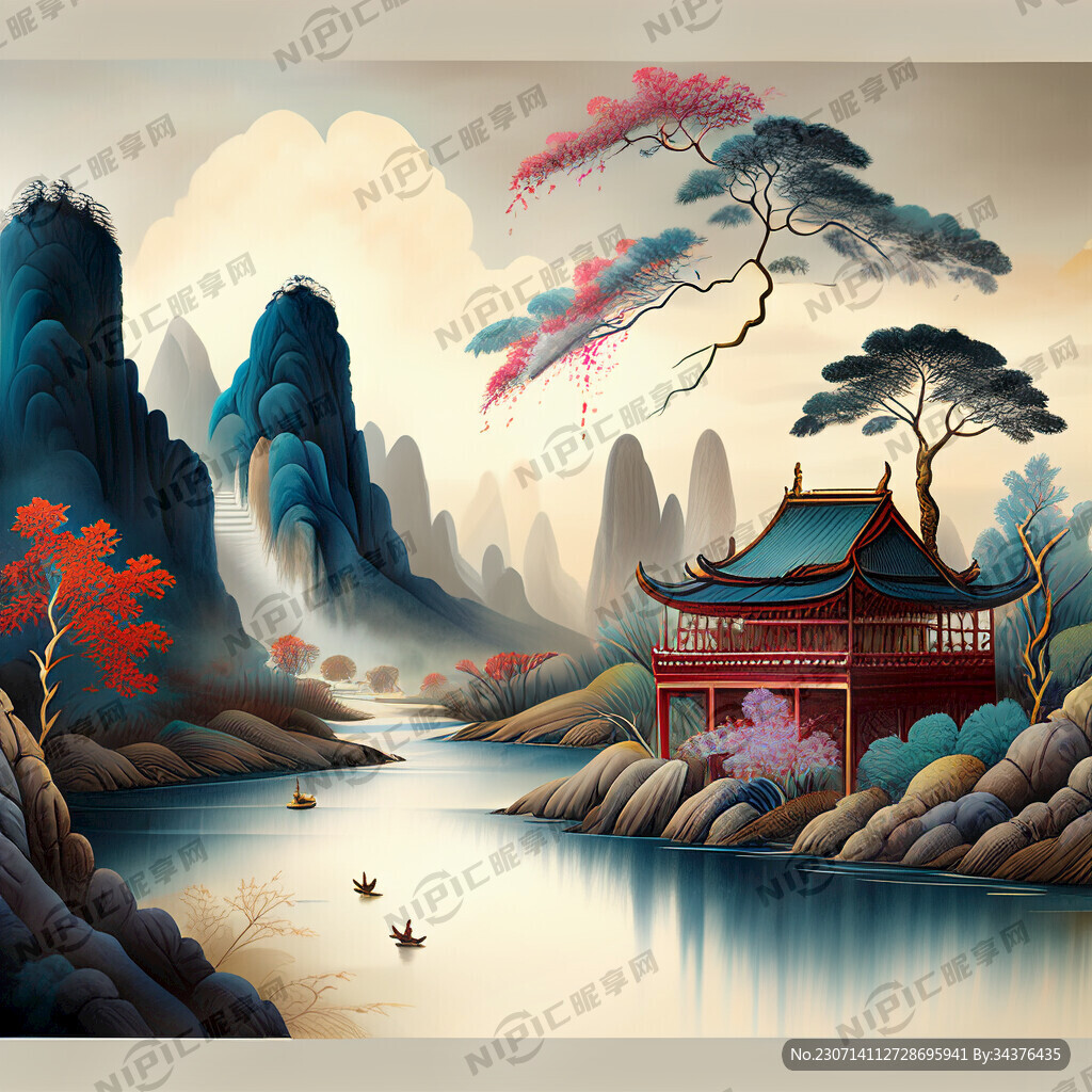 福 禄 寿 禧 财 色彩明亮