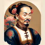 福，禄，寿，禧，财，人物画，中国传统文化，色彩明亮，手绘插画