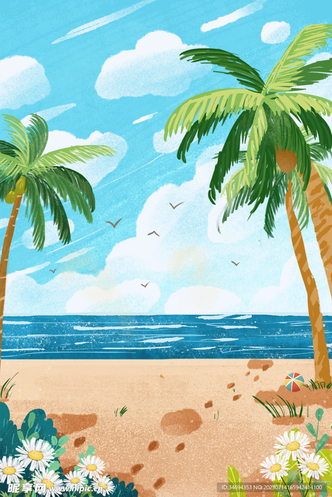 夏日海滩贝壳