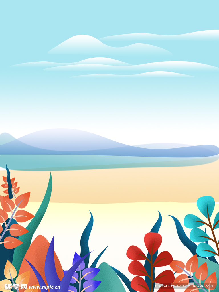 夏日海滩背景
