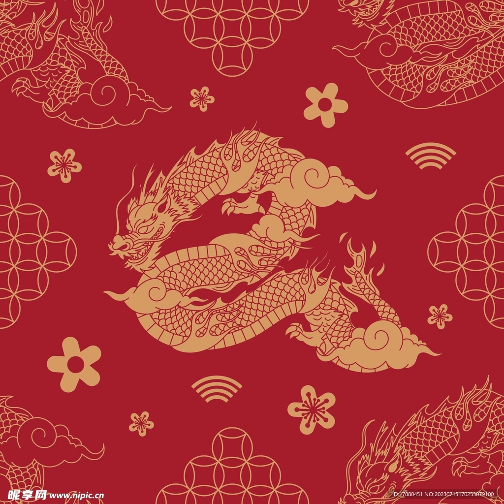 手绘龙纹