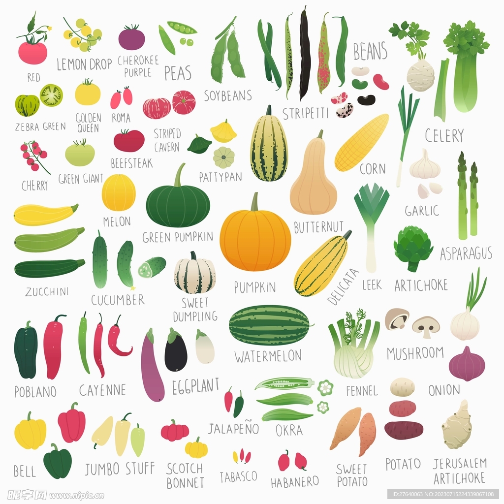 ai矢量绿色蔬菜水果图片