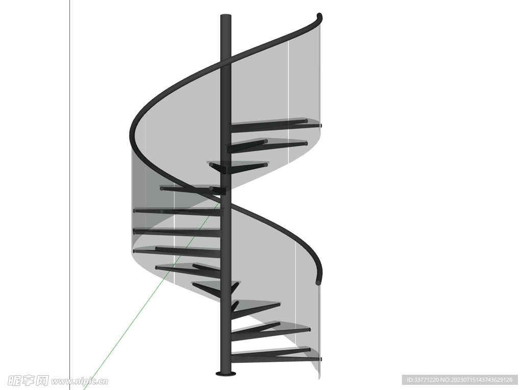 玻璃旋转楼梯模型