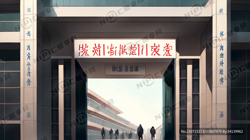 大学新生入学走入学校大门