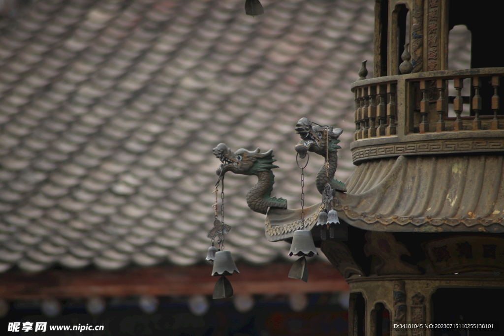 五台山寺庙香炉
