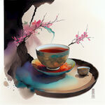 茶，中国风，色彩丰富，明亮，多层次