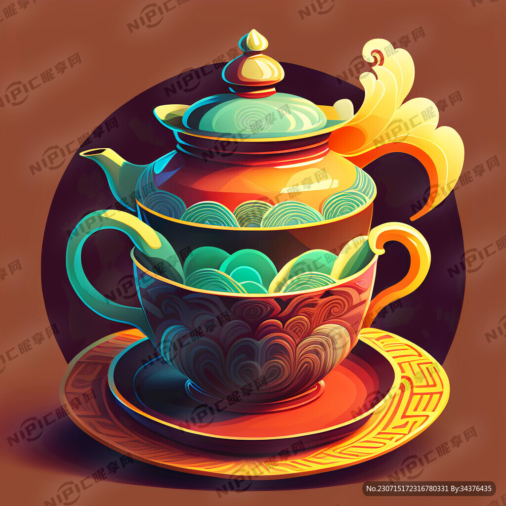 茶 中国风 色彩丰富 明亮
