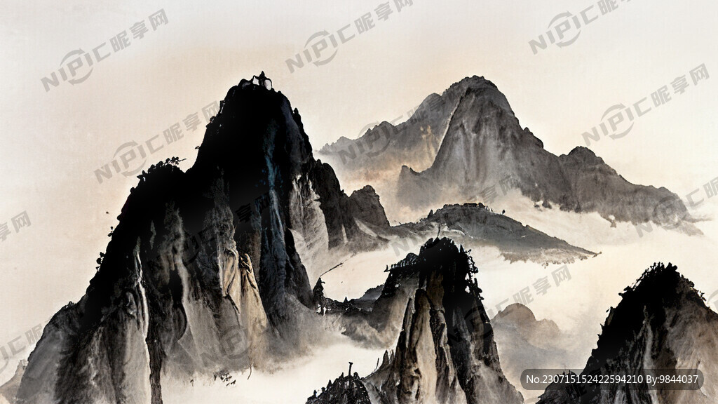 新中式水墨山水画