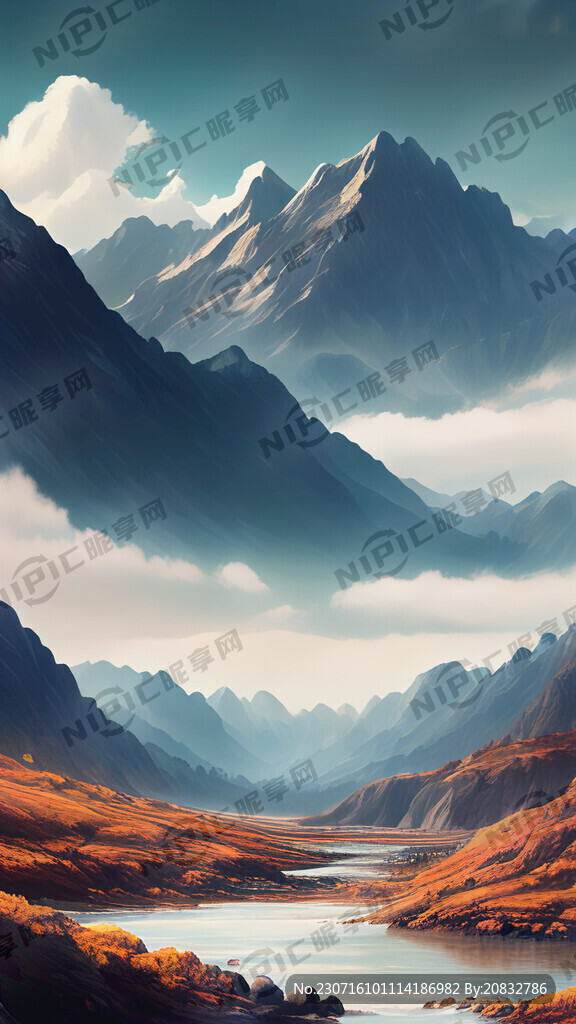 AI创作图山水美景nipic.com-昵图网