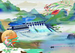 国潮山水画