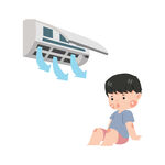 卡通吹空调