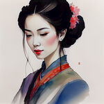 中国四大美女，色彩丰富，明亮，层次感强