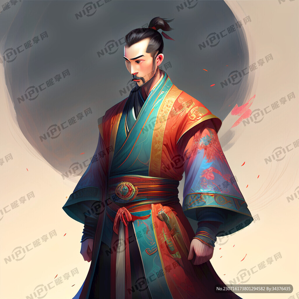 中国古装男 色彩丰富 明亮