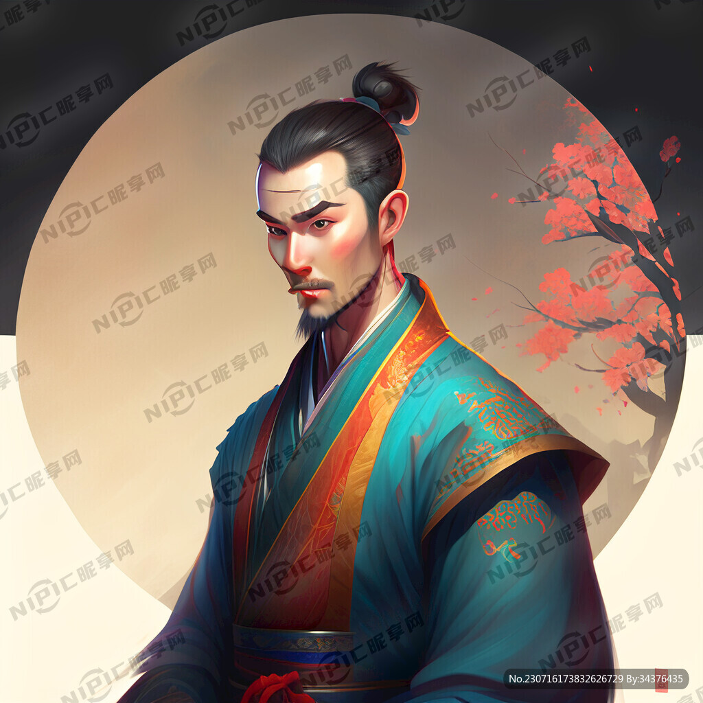 中国古装男 色彩丰富 明亮