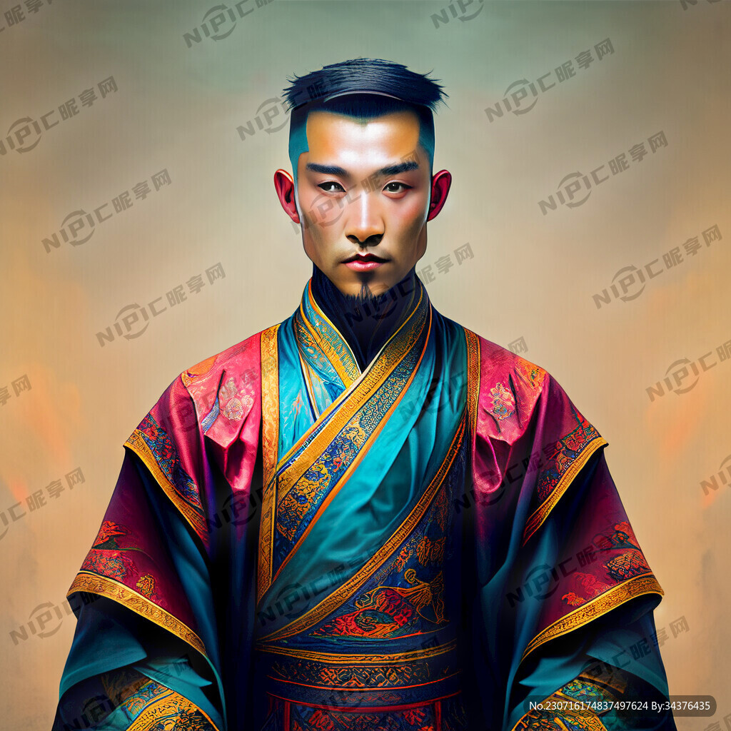 中国古装男 色彩丰富 明亮