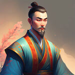 中国古装男，色彩丰富，明亮，层次感强