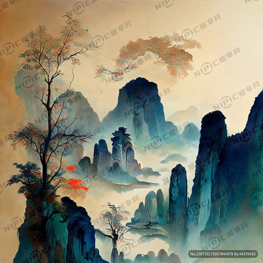 中国古典画 色彩丰富 明亮