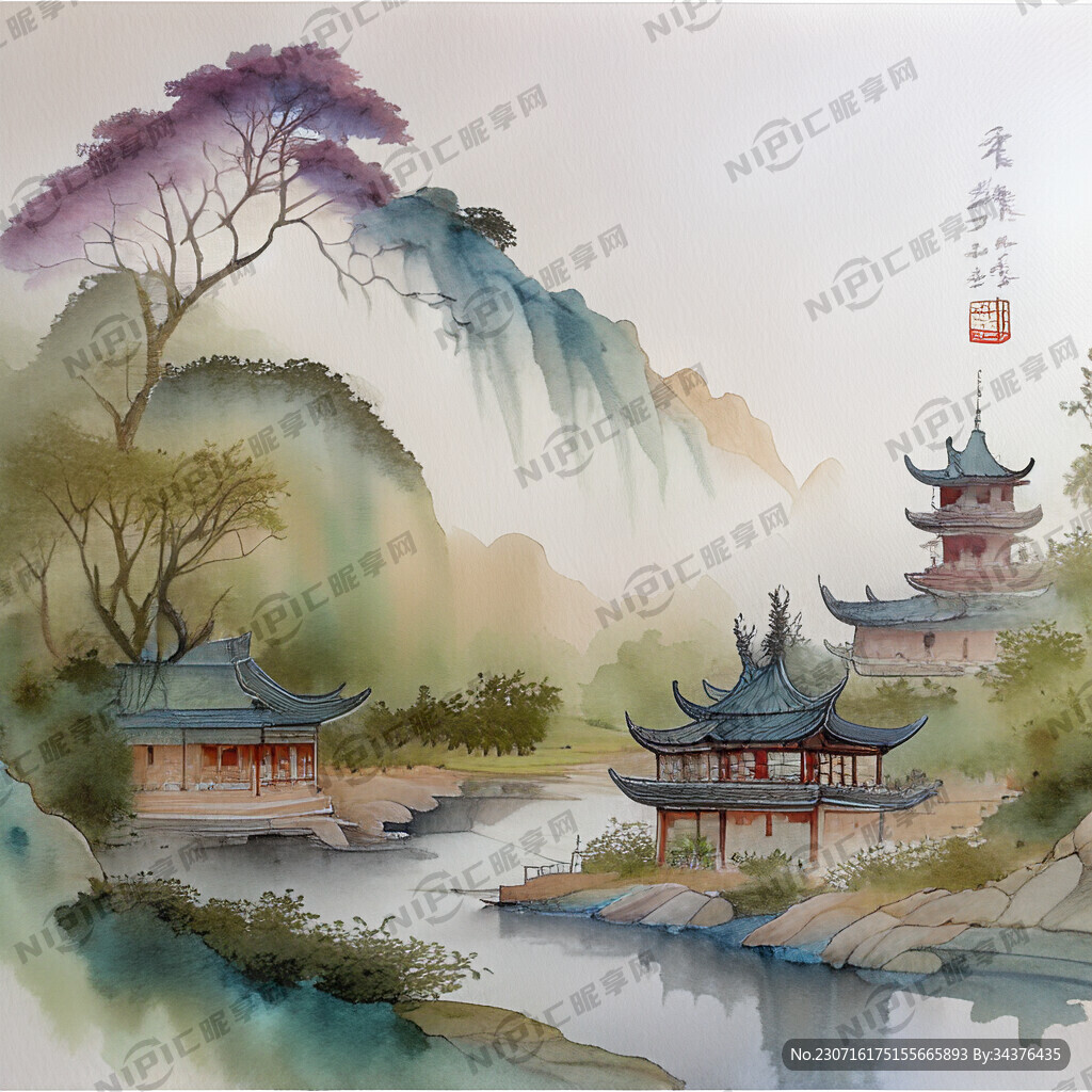 中国古典画 色彩丰富 明亮