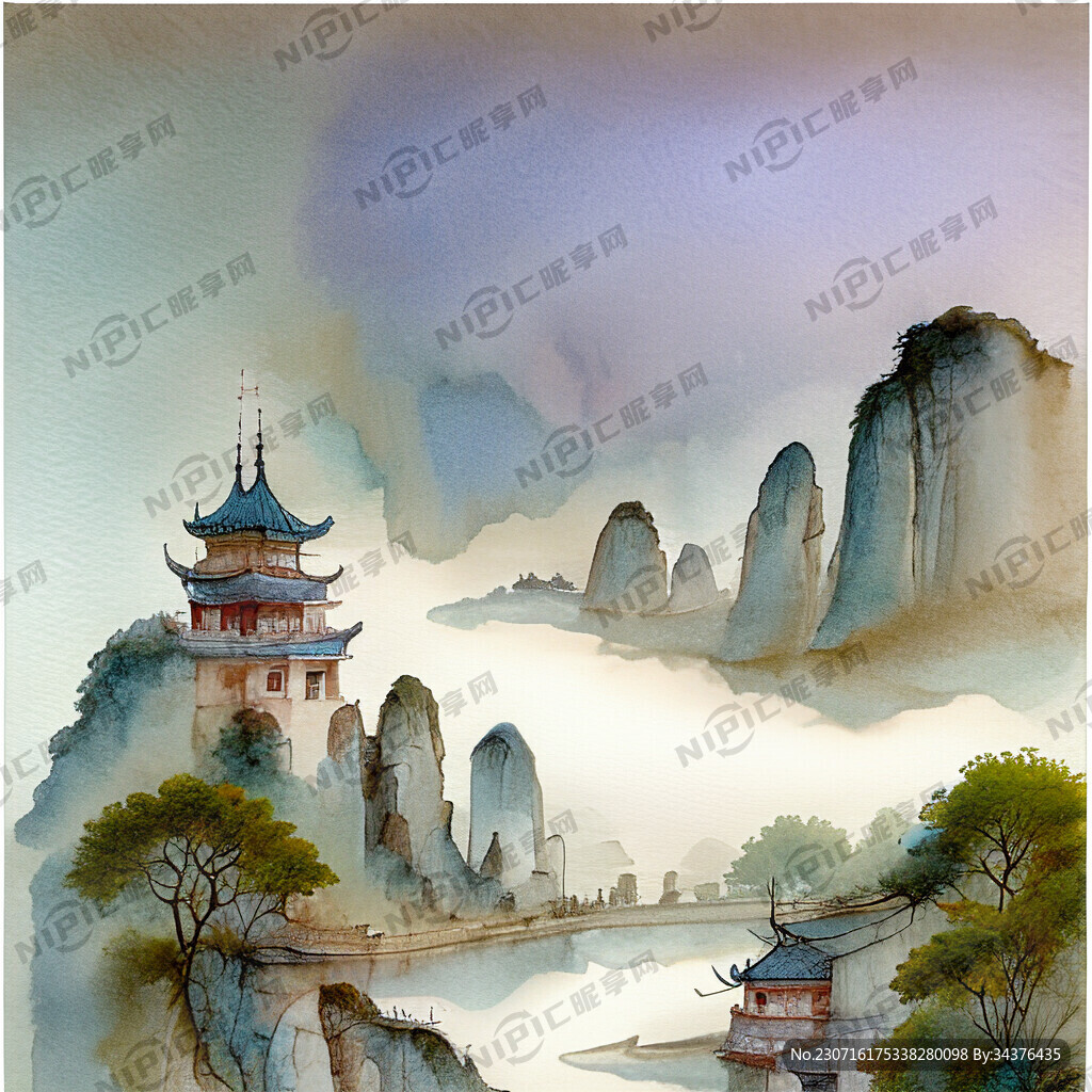 中国古典画 色彩丰富 明亮