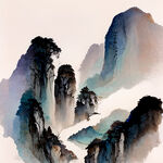 中国古典画，色彩丰富，明亮，层次感强