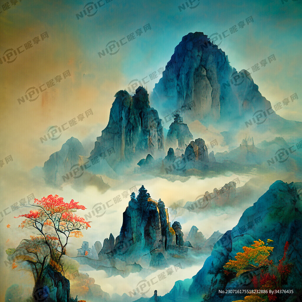 中国古典画 色彩丰富 明亮