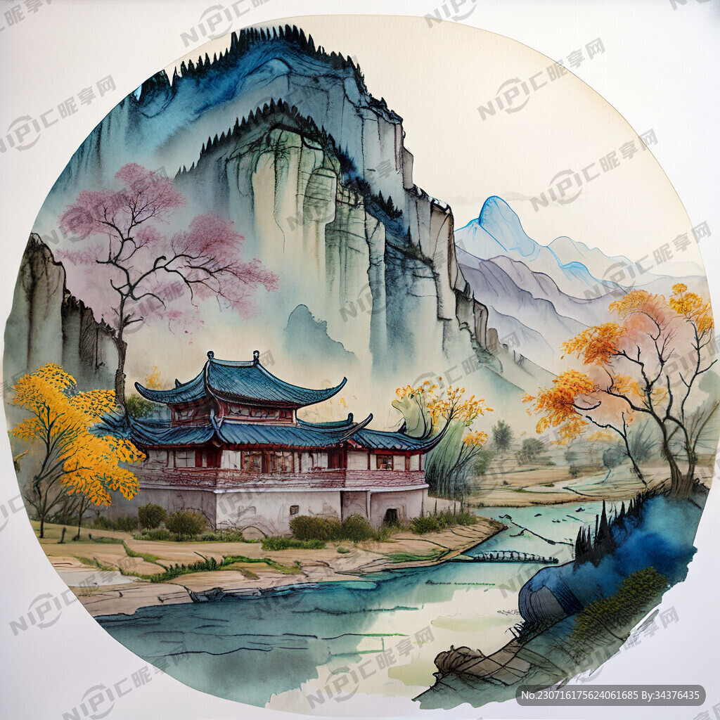 中国古典画 色彩丰富 明亮