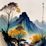 中国古典画，色彩丰富，明亮，层次感强