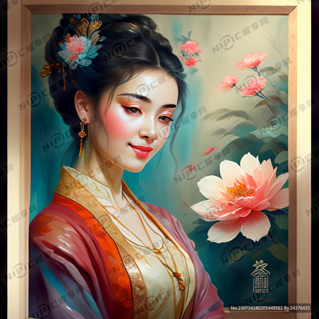 中国古典画 色彩丰富 明亮