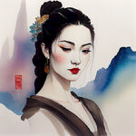 中国古典画，色彩丰富，明亮，层次感强