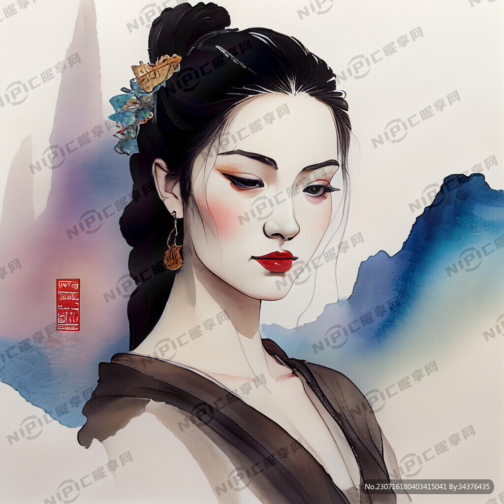 中国古典画 色彩丰富 明亮