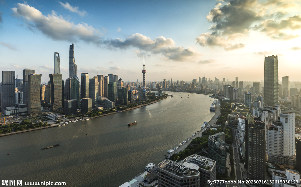 上海北外滩日落图片