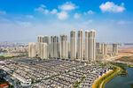 城市风景 楼房 别墅区 蓝天图