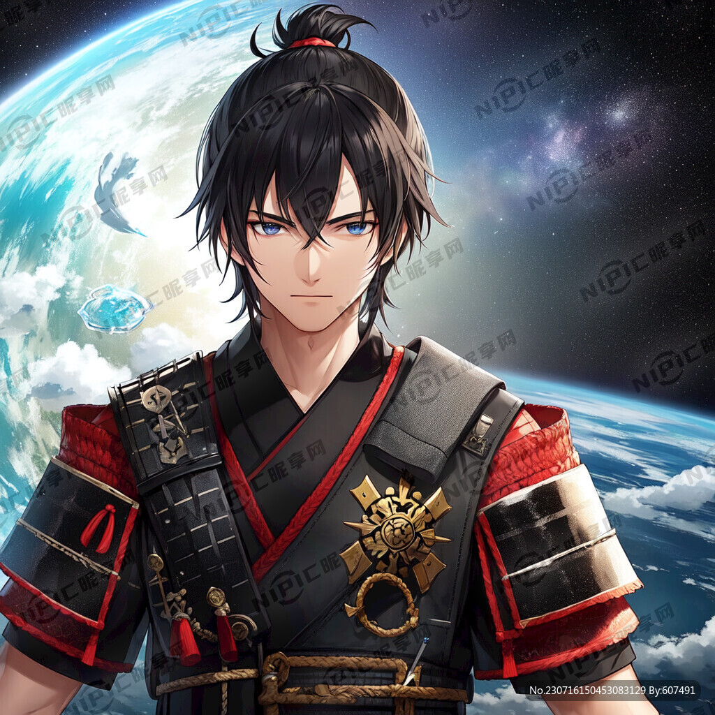 男生武士太刀黑发战争同伴